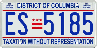 DC license plate ES5185