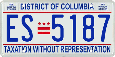 DC license plate ES5187
