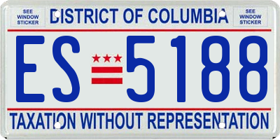 DC license plate ES5188