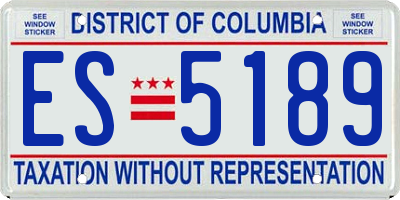 DC license plate ES5189