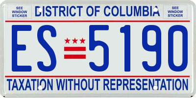 DC license plate ES5190