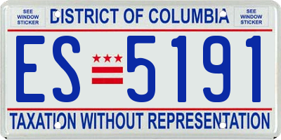 DC license plate ES5191