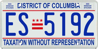 DC license plate ES5192