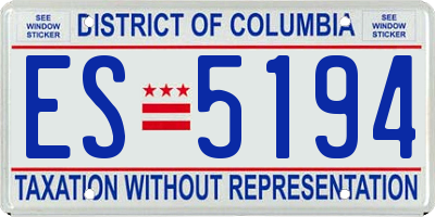 DC license plate ES5194