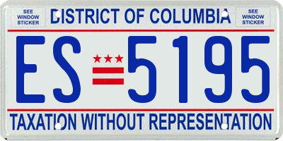 DC license plate ES5195