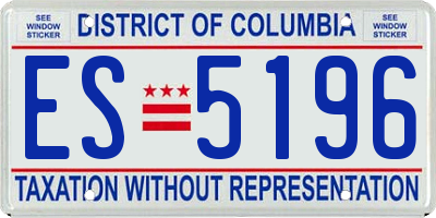 DC license plate ES5196