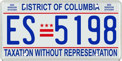 DC license plate ES5198