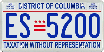 DC license plate ES5200
