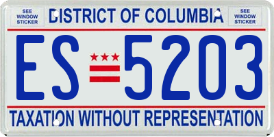 DC license plate ES5203