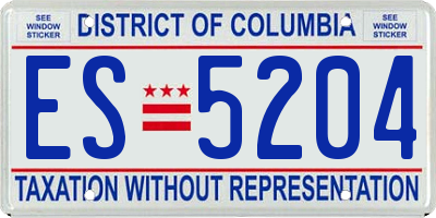 DC license plate ES5204