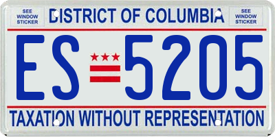 DC license plate ES5205