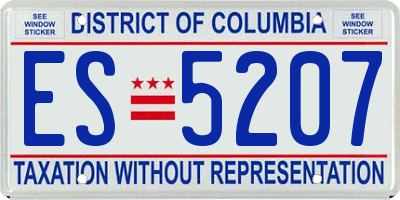 DC license plate ES5207