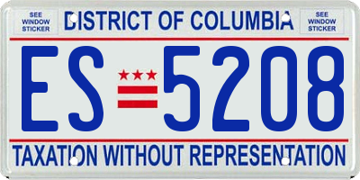 DC license plate ES5208