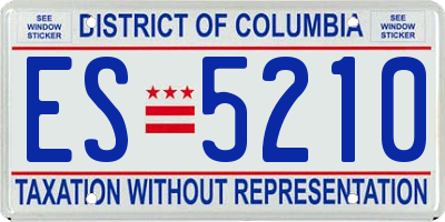 DC license plate ES5210
