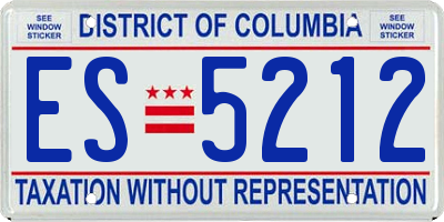 DC license plate ES5212