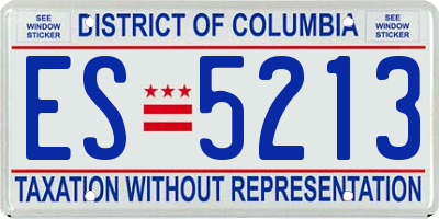 DC license plate ES5213