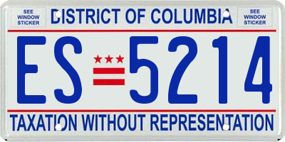 DC license plate ES5214