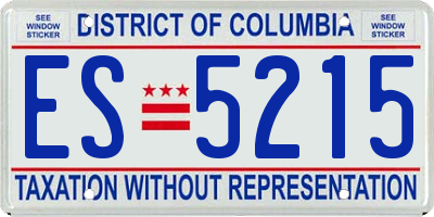 DC license plate ES5215