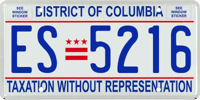 DC license plate ES5216