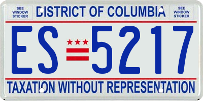 DC license plate ES5217
