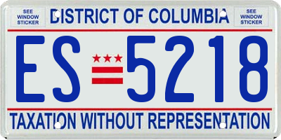 DC license plate ES5218