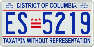 DC license plate ES5219