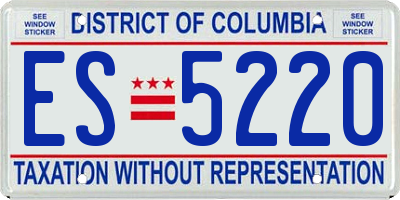 DC license plate ES5220