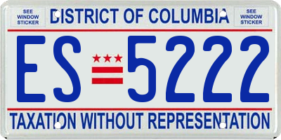 DC license plate ES5222