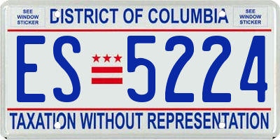 DC license plate ES5224