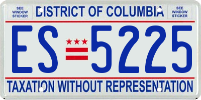 DC license plate ES5225