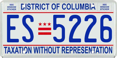 DC license plate ES5226