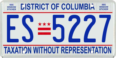 DC license plate ES5227