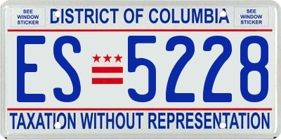 DC license plate ES5228