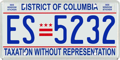 DC license plate ES5232