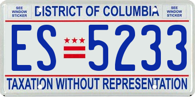 DC license plate ES5233