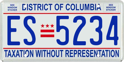 DC license plate ES5234