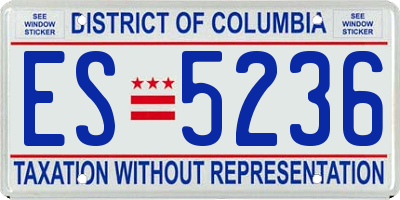DC license plate ES5236