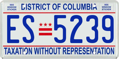 DC license plate ES5239
