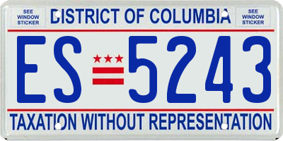 DC license plate ES5243