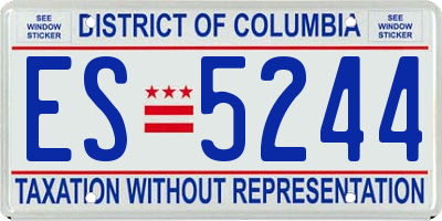 DC license plate ES5244