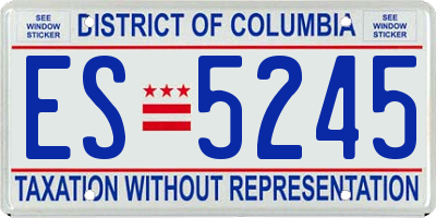 DC license plate ES5245
