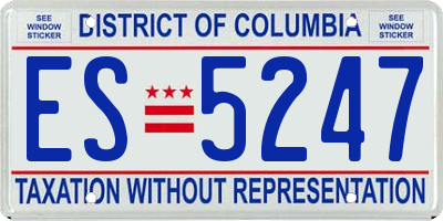 DC license plate ES5247