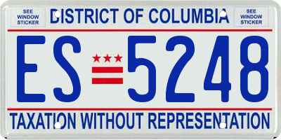 DC license plate ES5248