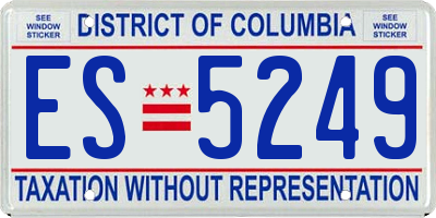 DC license plate ES5249