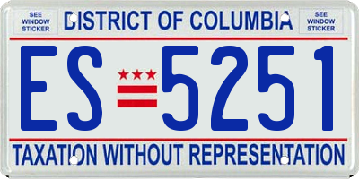 DC license plate ES5251
