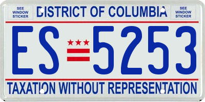 DC license plate ES5253