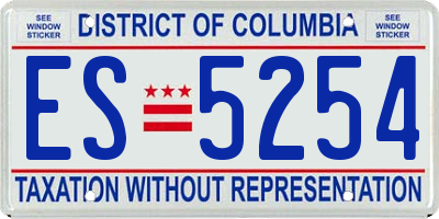 DC license plate ES5254