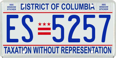 DC license plate ES5257