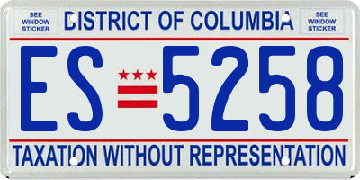 DC license plate ES5258