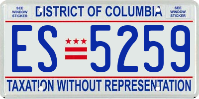 DC license plate ES5259